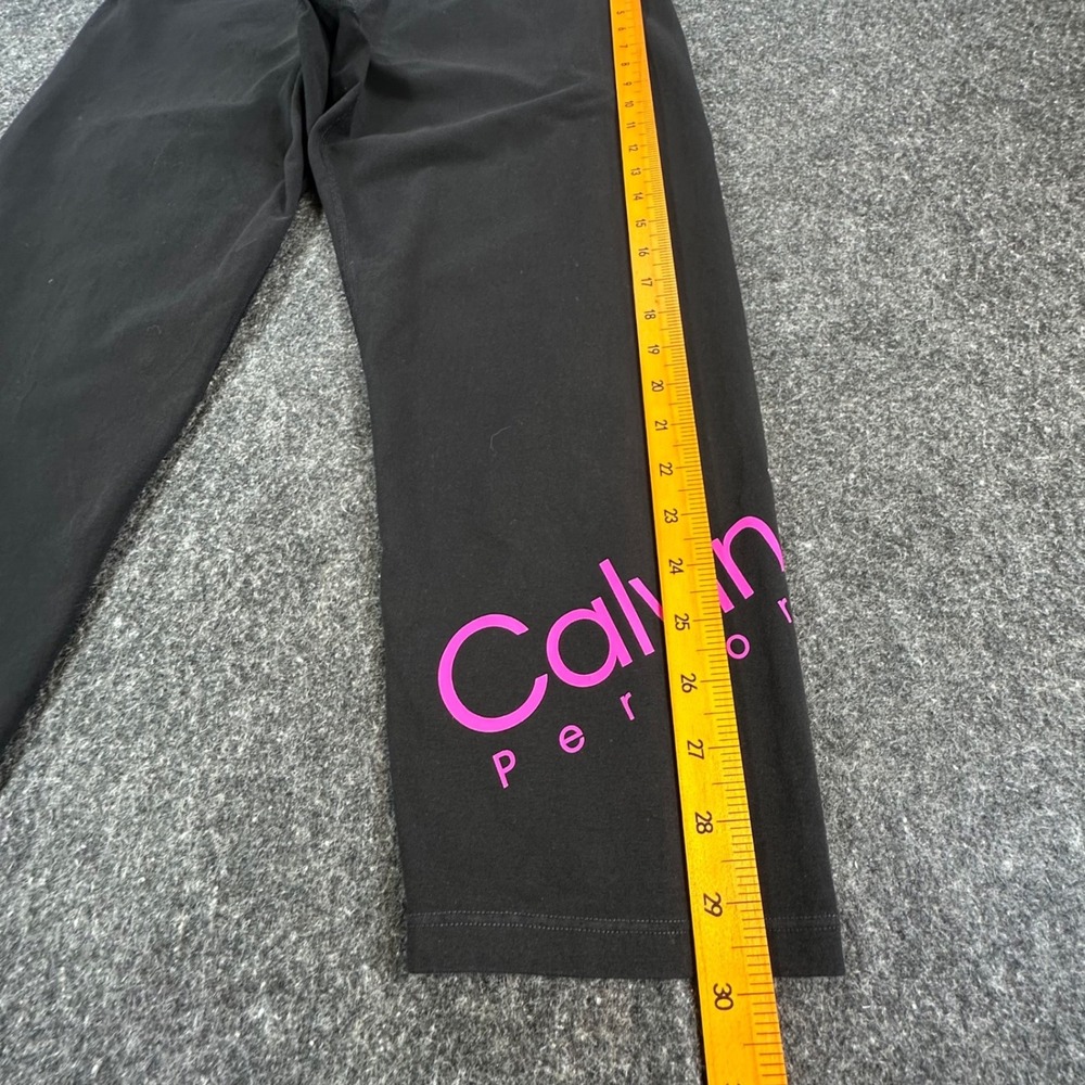 Calvin Klein Performance Leggings Womens 3X Black Cotton Stretch Capri Logo - Picture 3 of 9